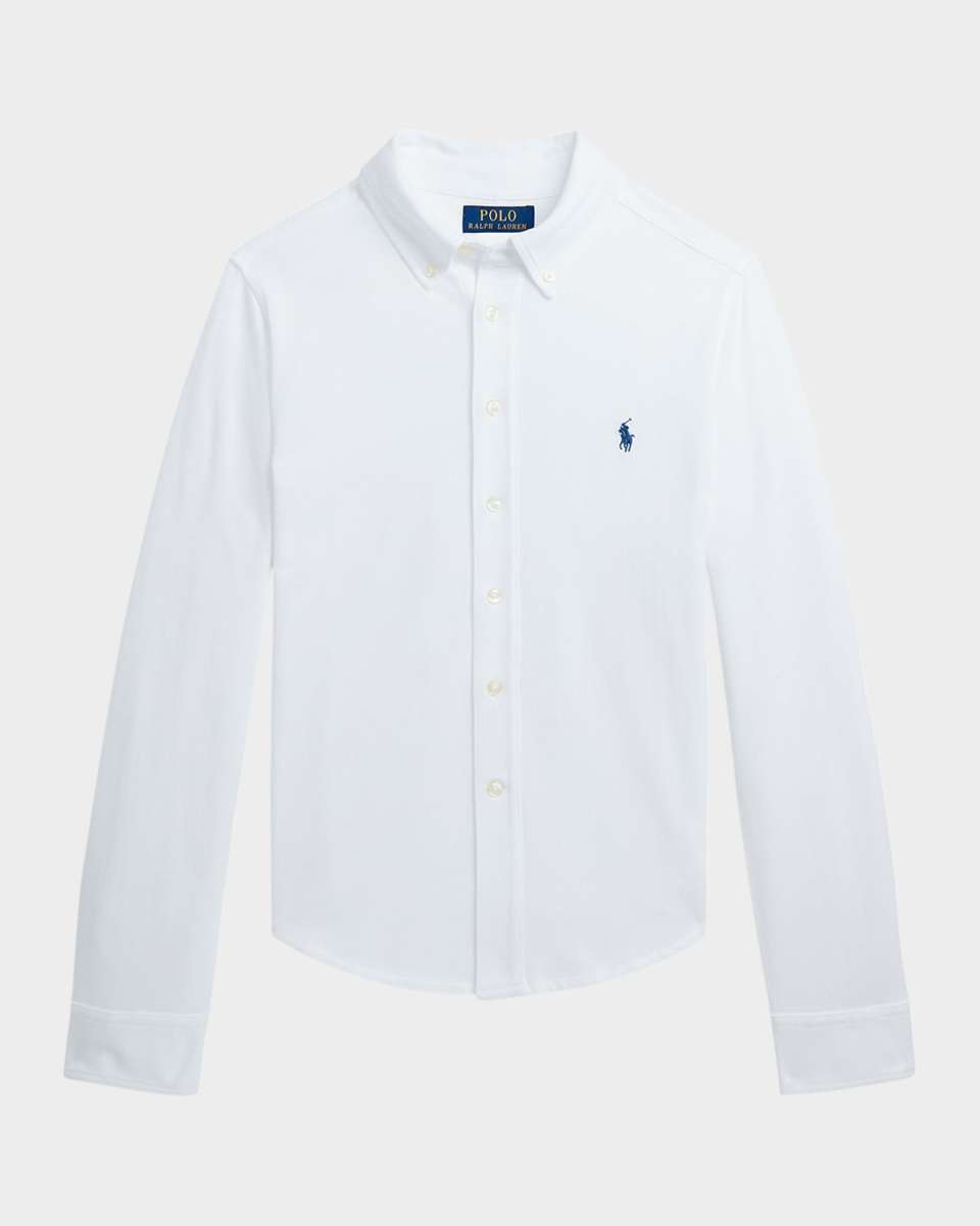 Boy's Cotton Mesh Sport Shirt, Size S-XL